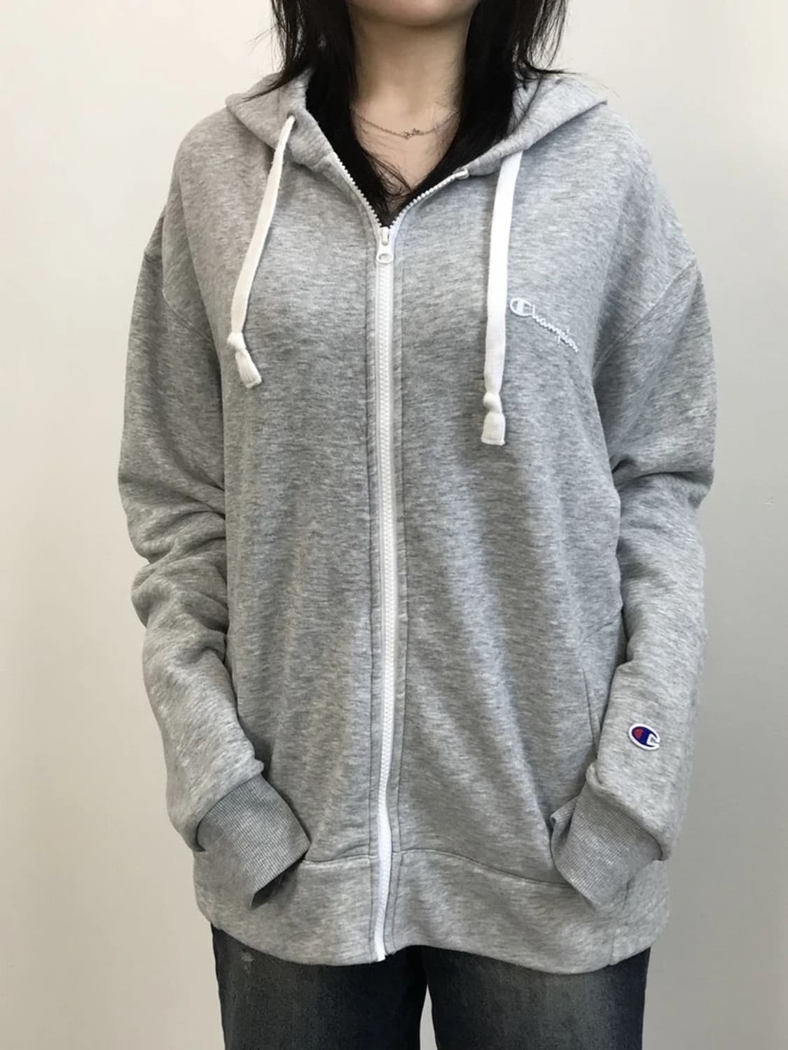 Champion gray zip hoodie 상품이미지2