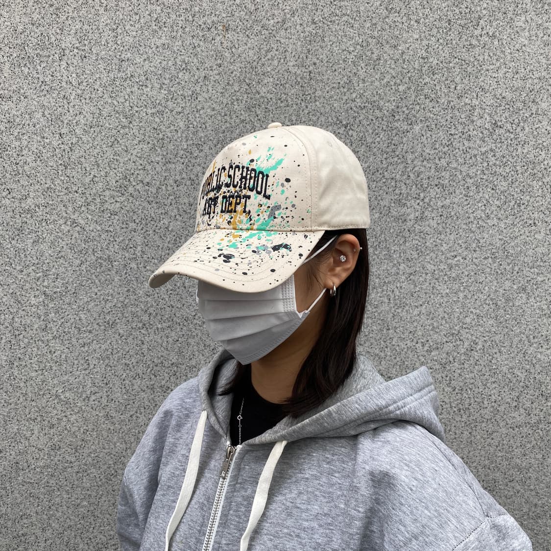퍼블릭 스쿨 아트 뎁트 페인트 스플래터 캡 상품이미지1