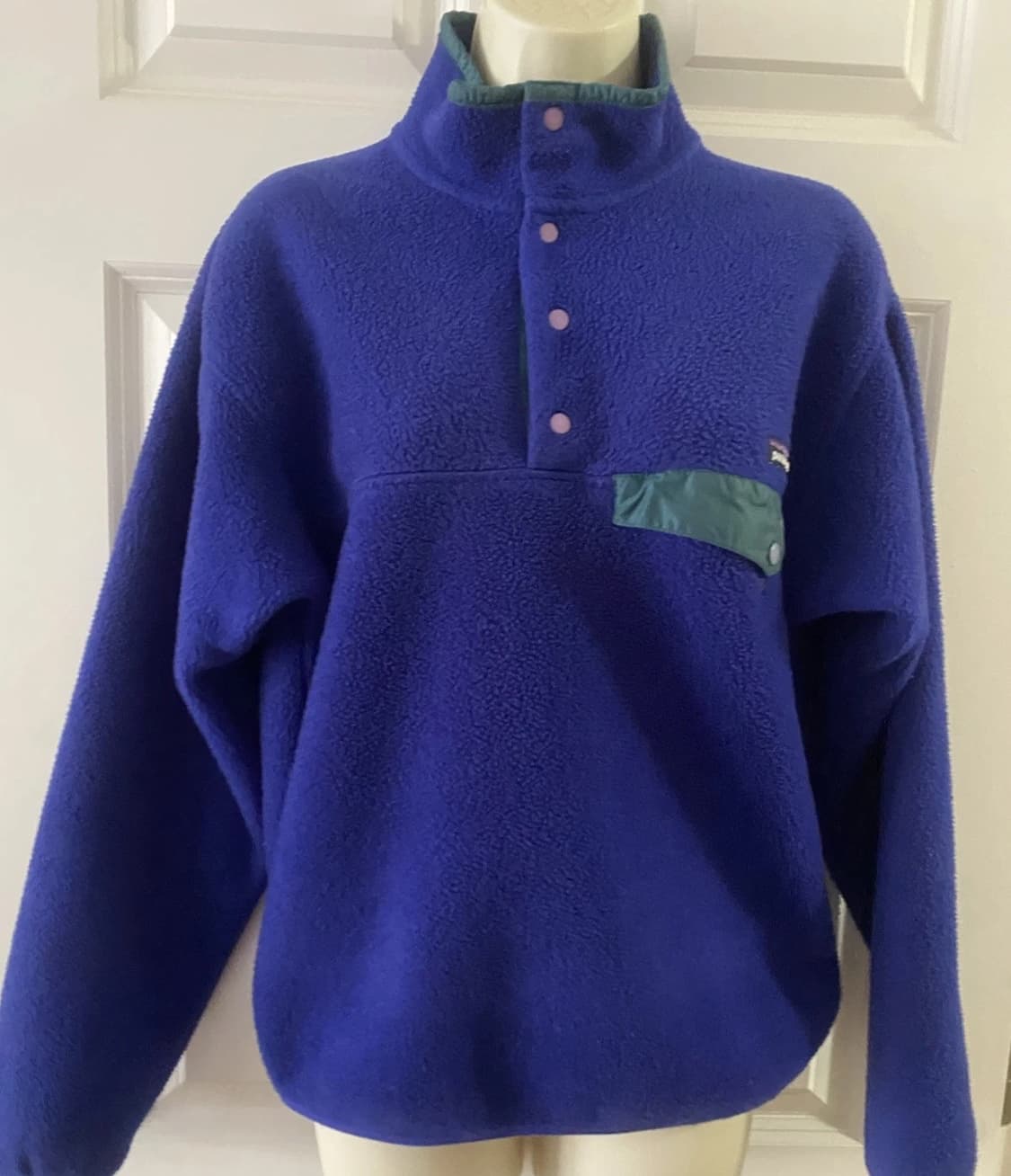 90s 파타고니아 신칠라 스냅-T 퍼플/그린 자메이카 상품이미지1