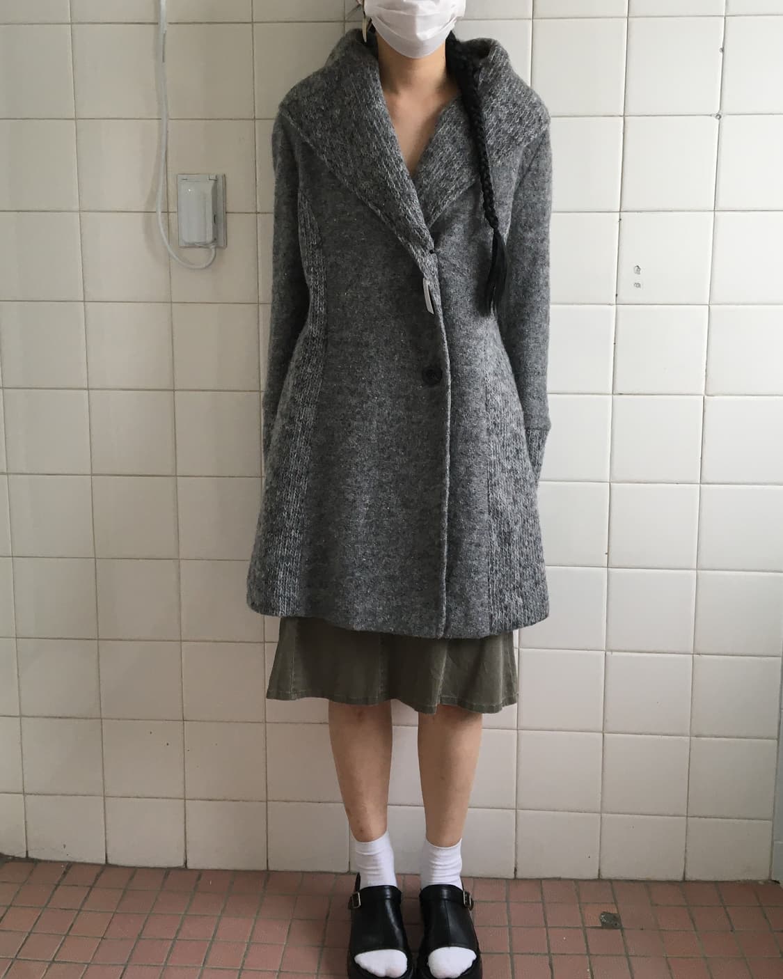 Neck line point woolen coat 상품이미지7