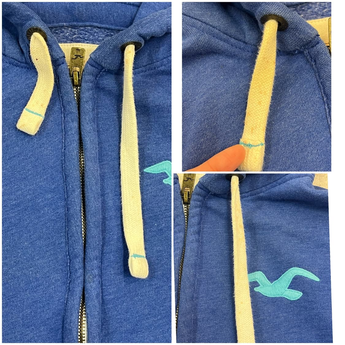 홀리스터 기모 후드집업 블루 XL #csz3476 상품이미지5