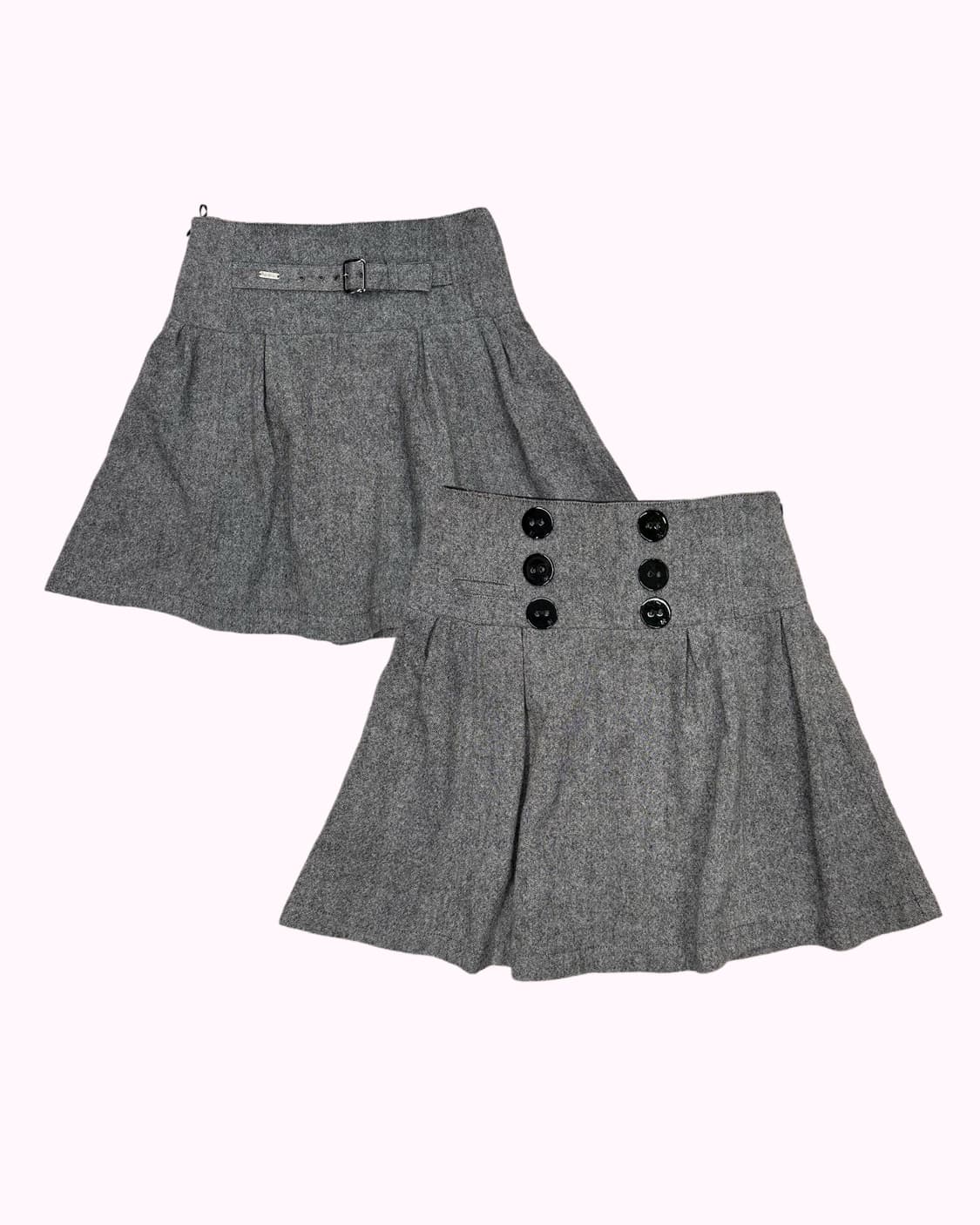 charcoal button detail skirt 상품이미지1