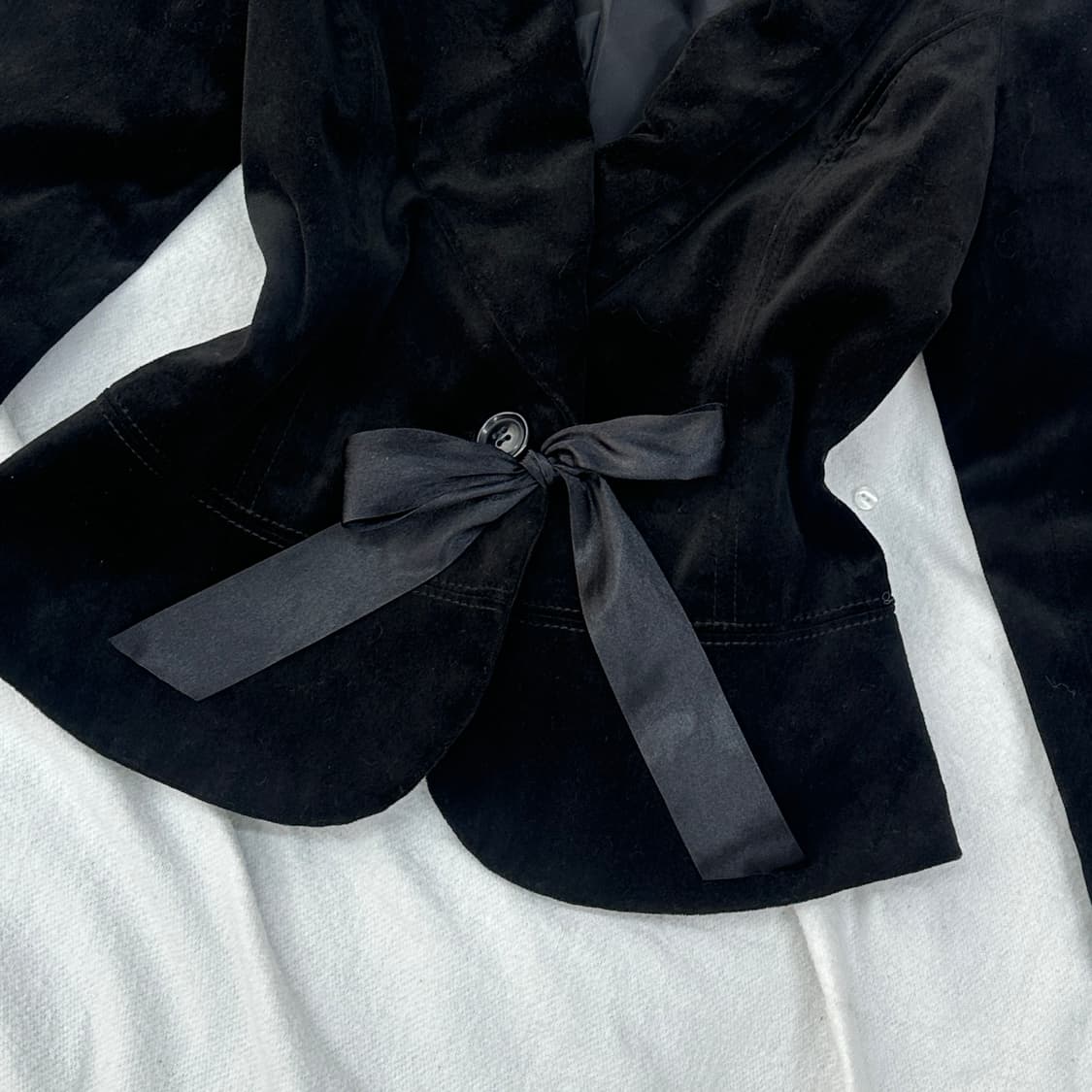 고스로리 공겜 여주 벨벳 리본 허리 포인트 블레이저 자켓 데빌 지뢰계 상품이미지4