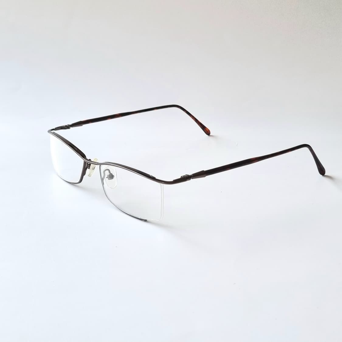 데드스탁 다크 브라운 호피 디테일 지적인 반무테 안경테 669 상품이미지2