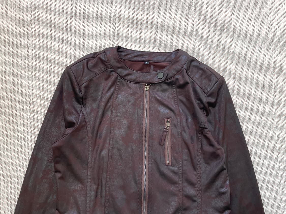 빈티지 크랙가공 브라운 집업 자켓 y2k goa  J04213 상품이미지5