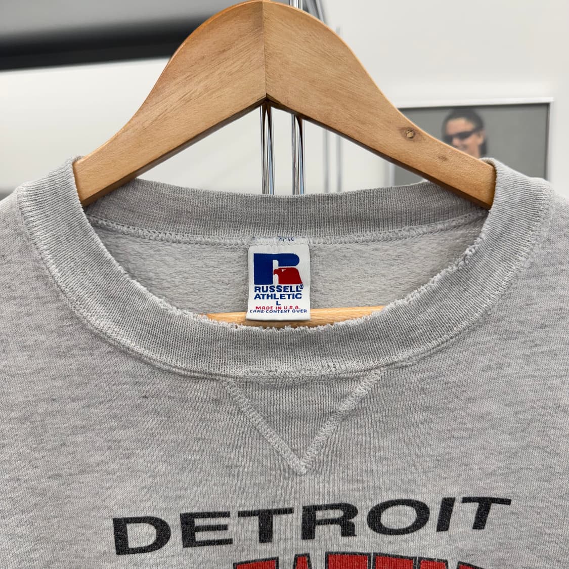 90s 러셀 빈티지 레드윙스 누더기 스웻셔츠 맨투맨 made in USA 상품이미지5