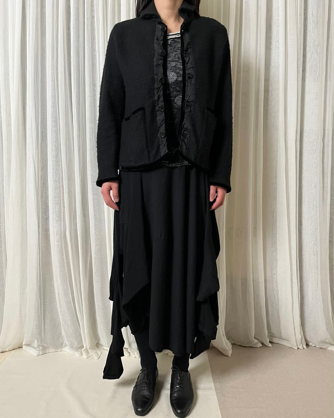 꼼데가르송 부클 울 저지 자켓 comme des garcons 라운드카라 상품이미지3