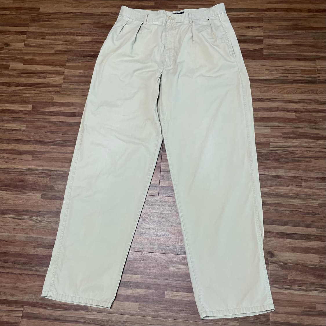 90s 미제 폴로 랄프로렌 투턱 아이보리 베이지 치노 팬츠 32 상품이미지1