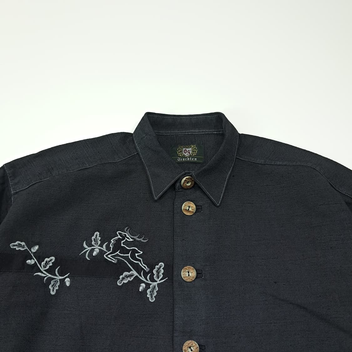 CL665 XL OS 90s 린넨 독일 트라흐텐 바바리안 알펜 셔츠남방 상품이미지2