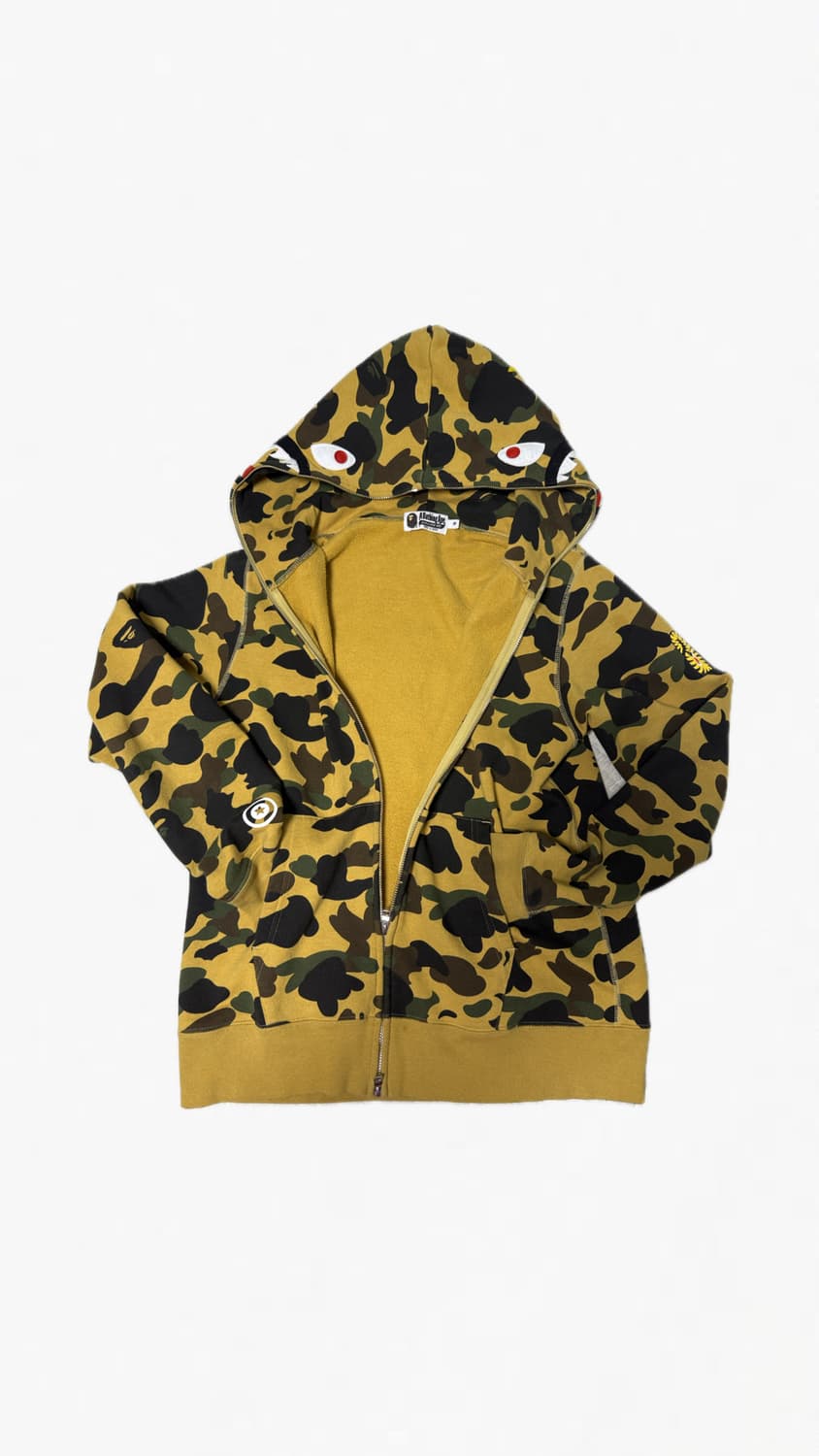 베이프 ponr 카모 황계 샤크 후드집업 상품이미지3