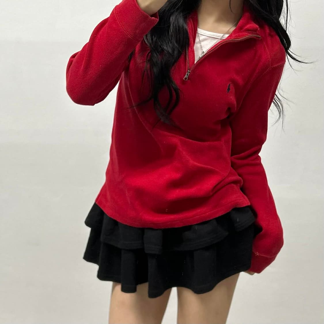 폴로 랄프로렌 코튼 니트 하프집 반집업(L) 상품이미지1