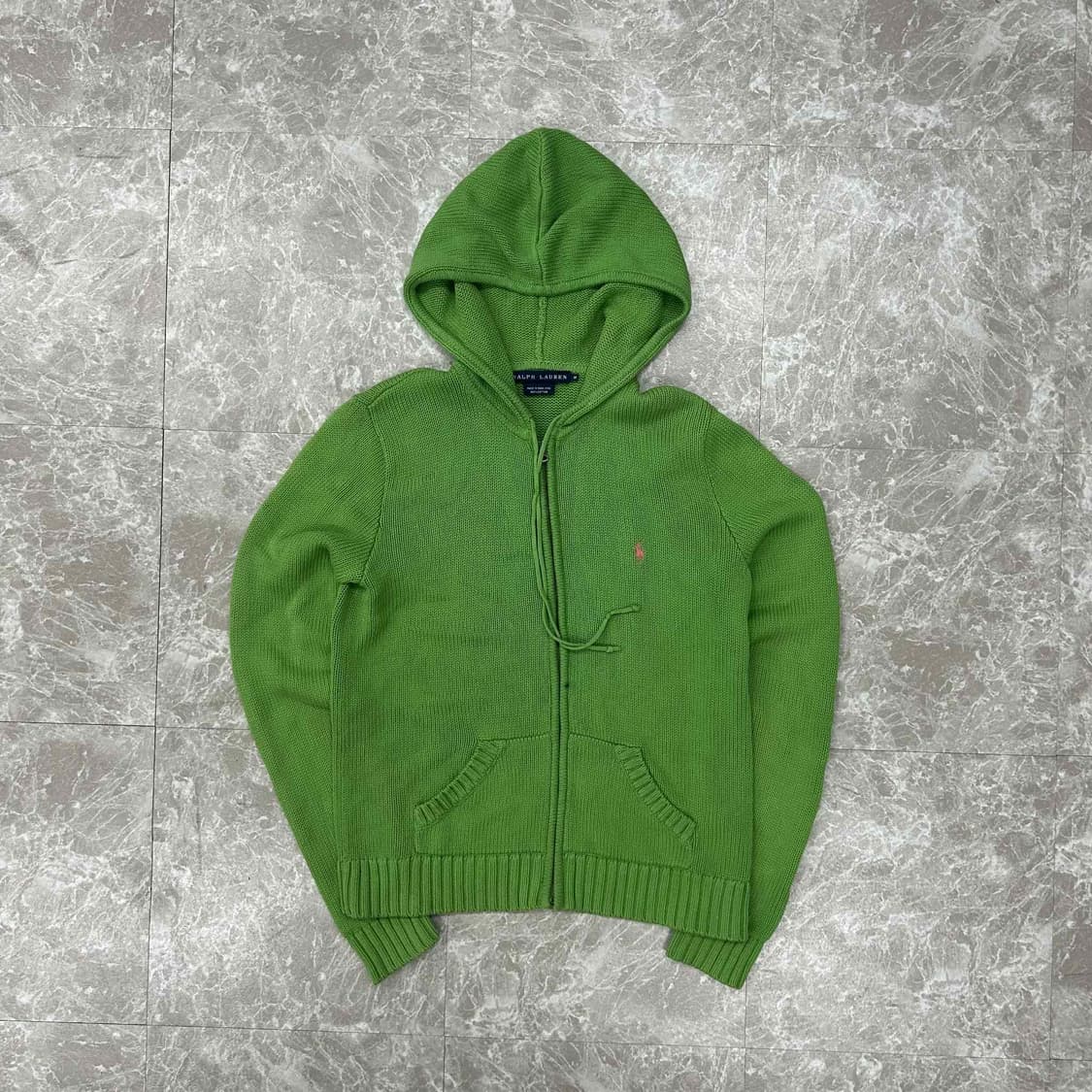 폴로 랄프로렌 핀터깔 코튼 니트 러블리힙 걸즈 후드집업 희귀져지(M) 상품이미지2