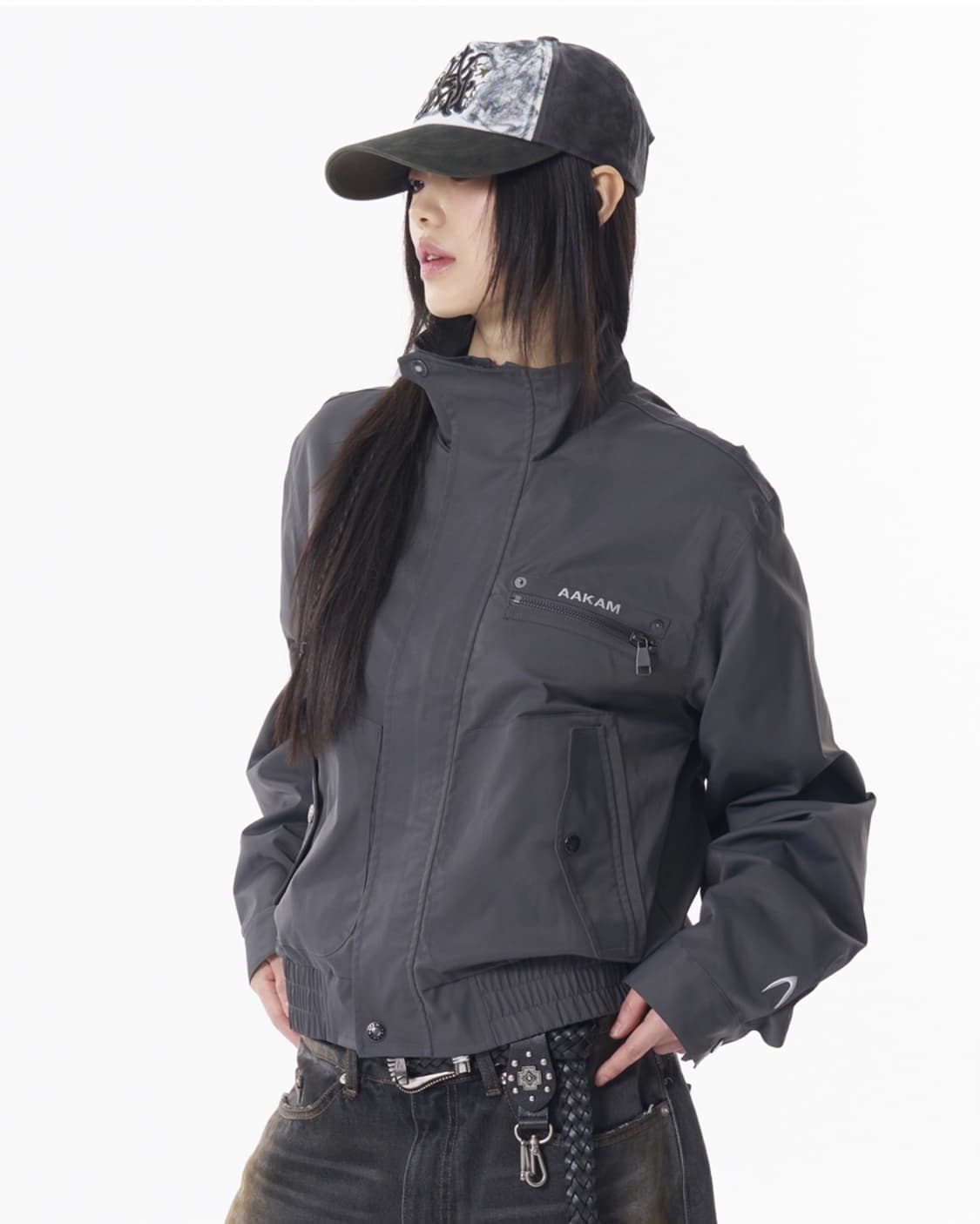 아캄 하이넥 버튼자켓 High-Neck Button Jacket (Dar 상품이미지1