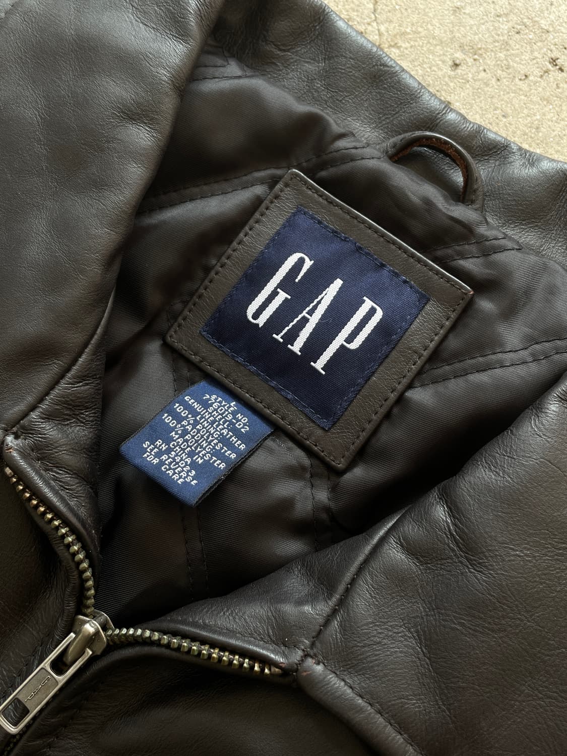 90-00s Old Gap Leather Jacket Dark Brown 상품이미지4