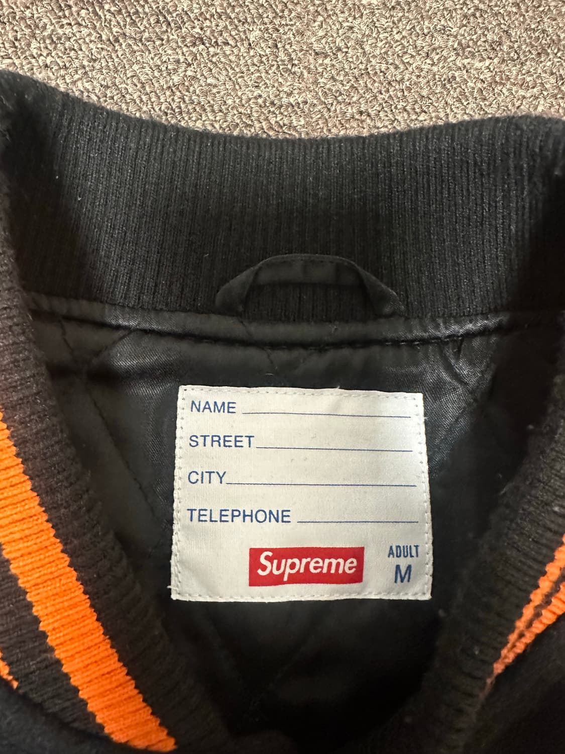 슈프림 슈프림팀 바시티자켓 블랙 M 상품이미지3