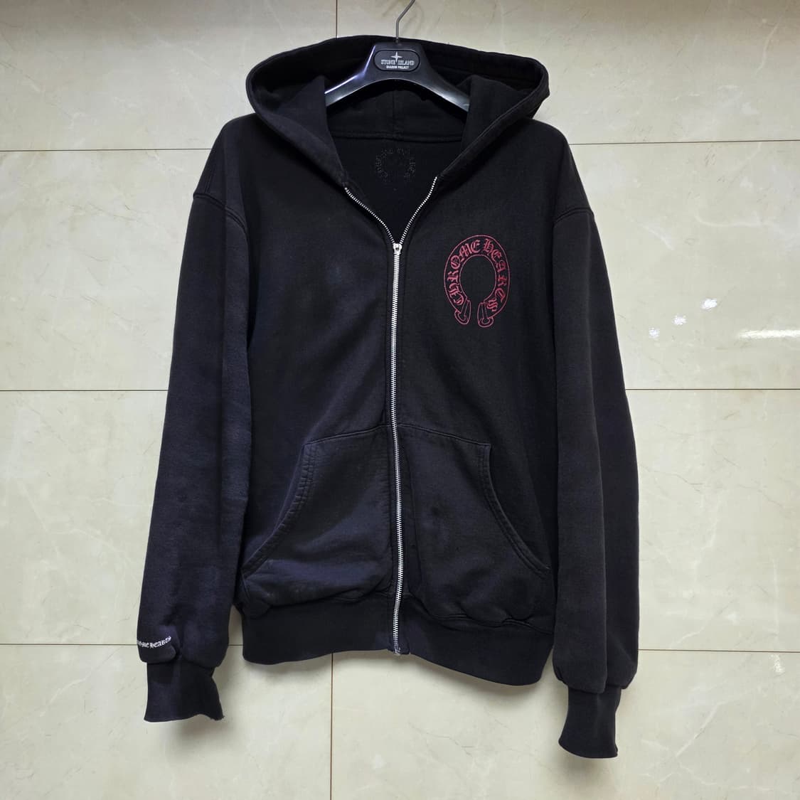 크롬하츠 레드 홀스슈 세메터리 헤비웨이트 후드집업 L  상품이미지2