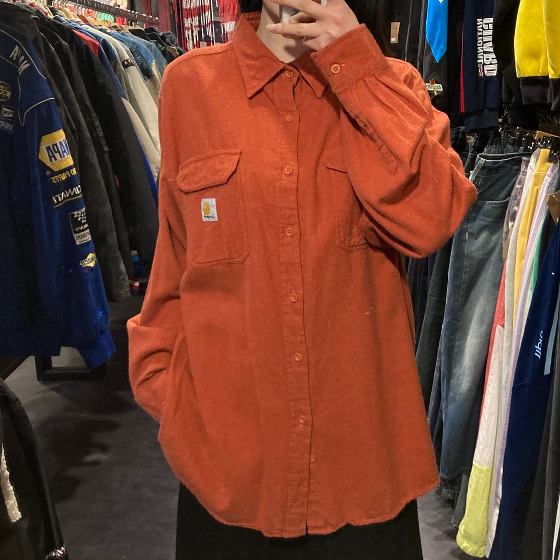 [IM] 칼하트 울 긴팔셔츠 오렌지 상품이미지1