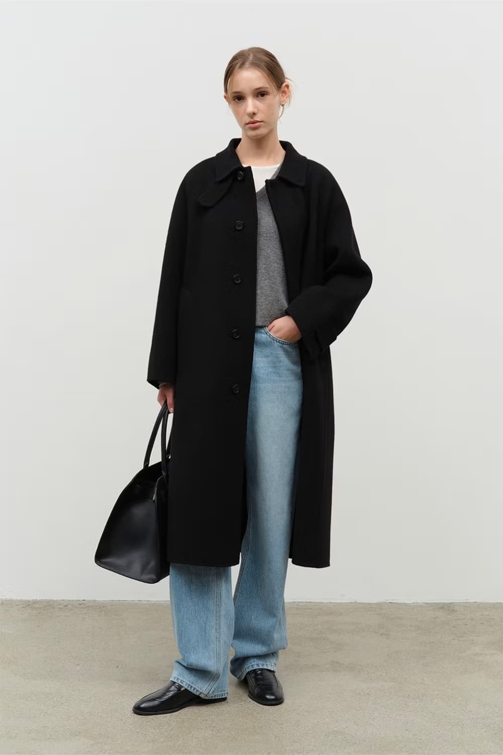 (XS)여성 던스트 캐시미어 울 핸드메이드 맥 코트 상품이미지1