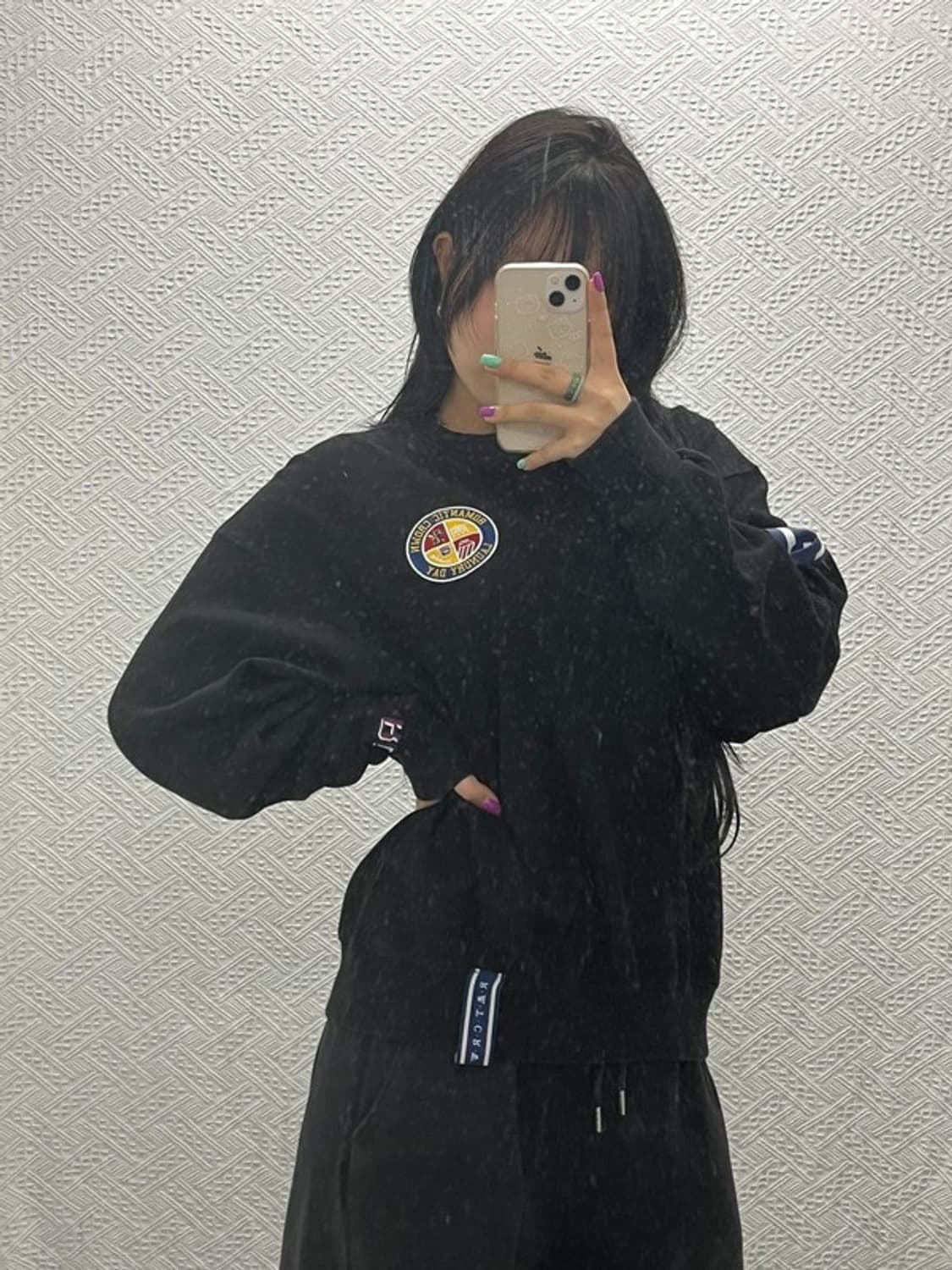 로맨틱 크라운 유니크 자수패치 스트릿 맨투맨 M C06783 상품이미지2