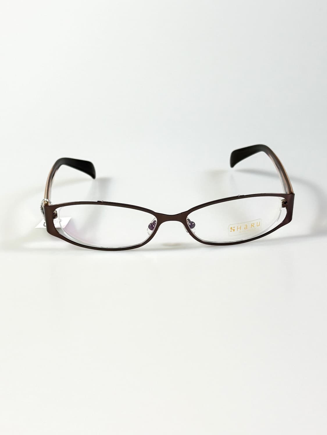 HARU 슬림 오벌 브라운 메탈 프레임 빈티지 안경 상품이미지2