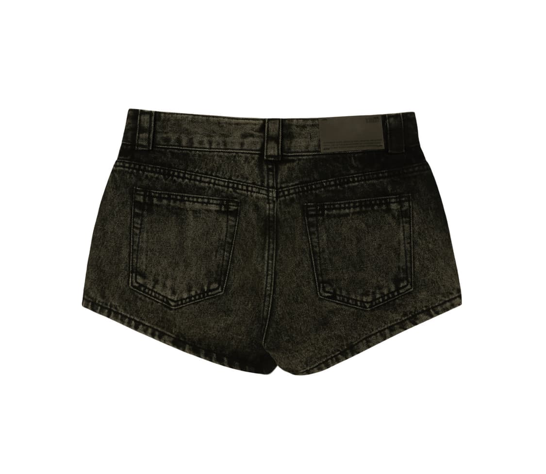 보헤미안서울 버튼 플라이 데님 쇼츠 딥 카키 상품이미지2