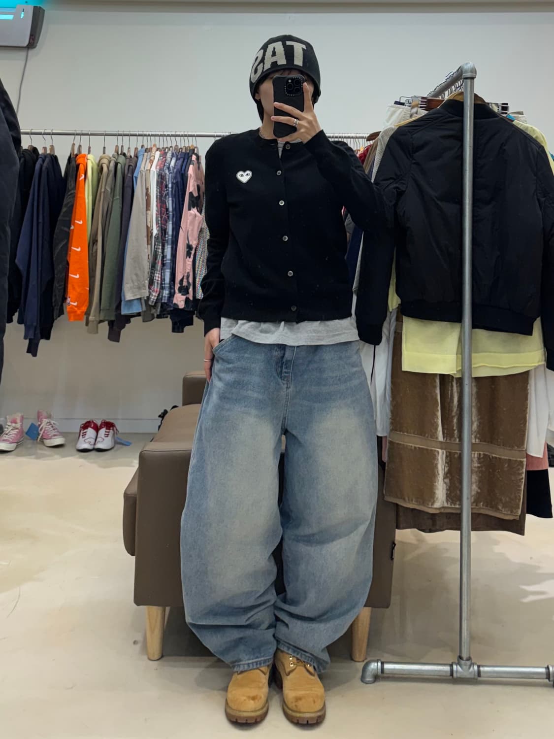 꼼데가르송 화이트 하트 울 가디건  상품이미지5