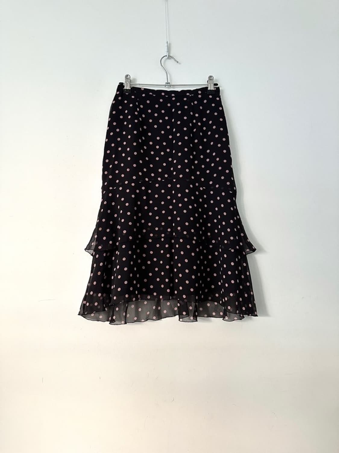 Dot 2 frill skirt / pink & black 상품이미지3