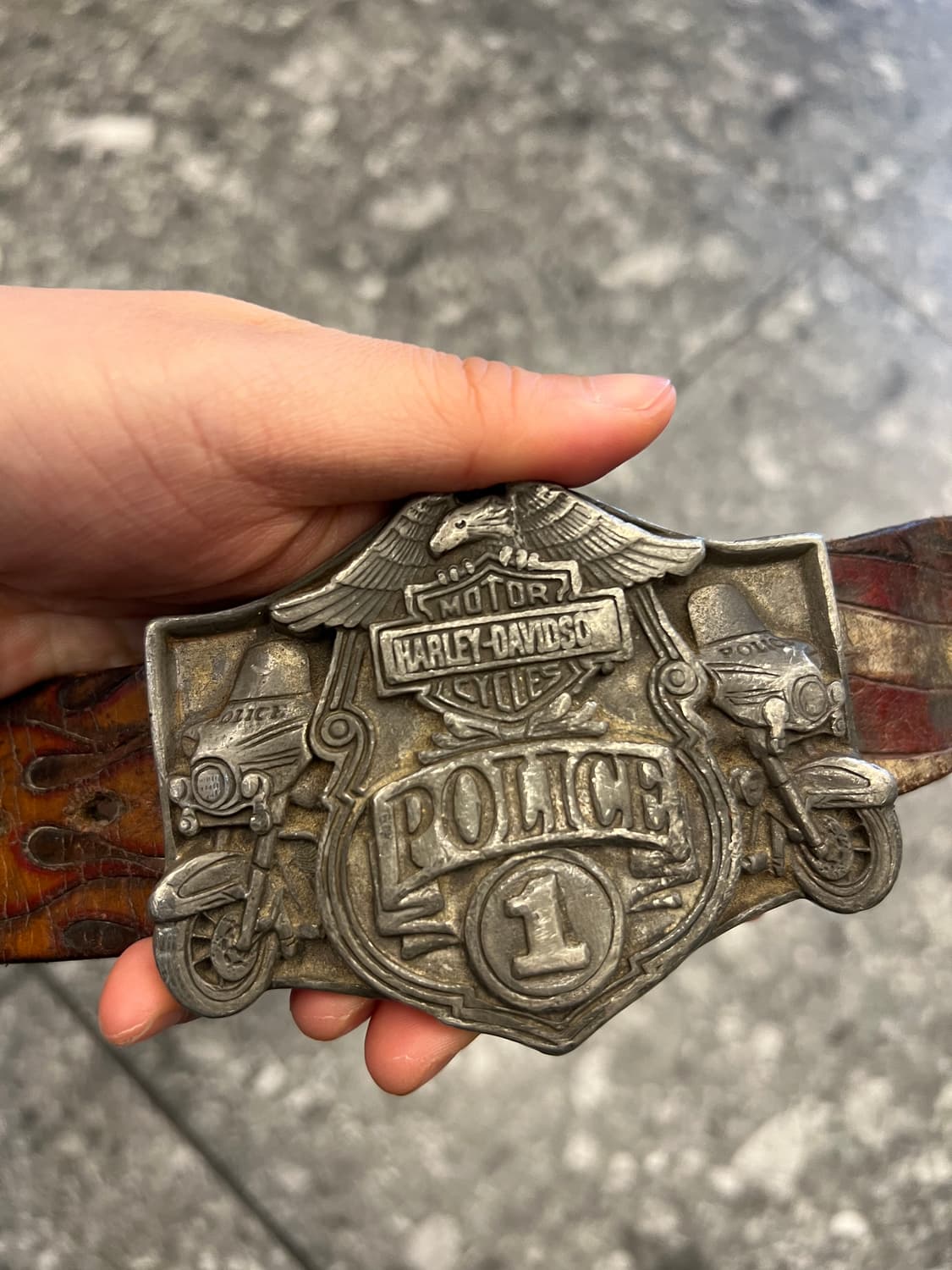 할리데이비슨 70~80s 폴리스 말가죽 벨트 처분  상품이미지2