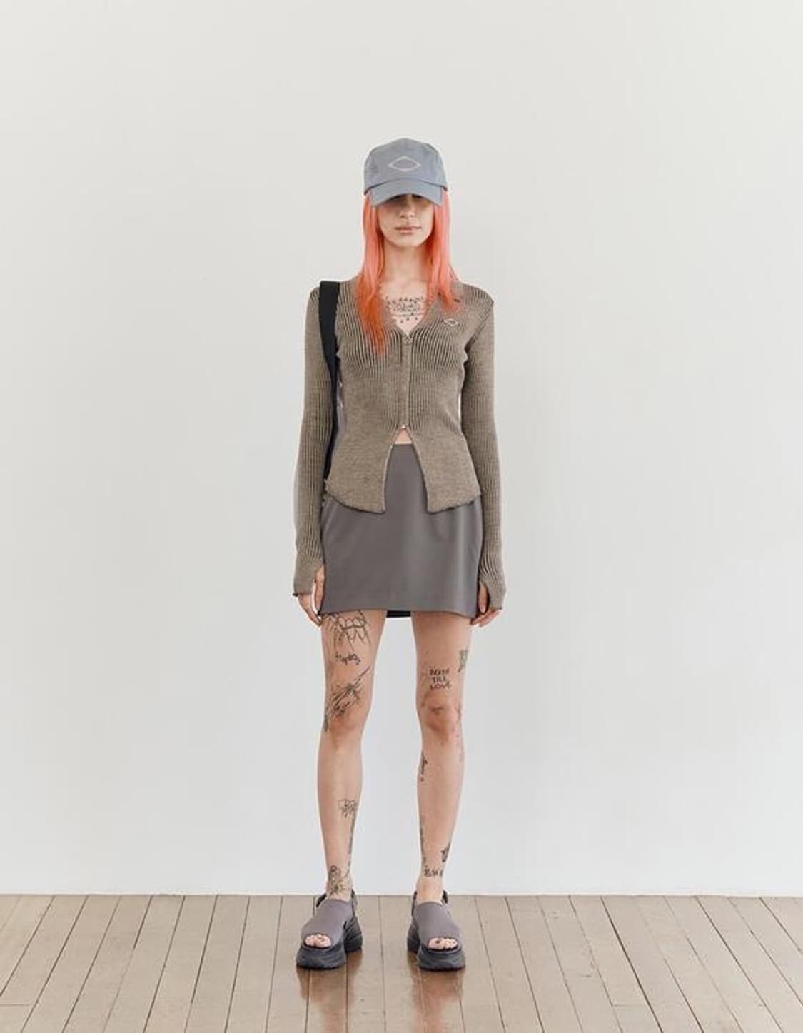 미스치프 MSCHIEF 니티드 투톤 집업 가디건 상품이미지1