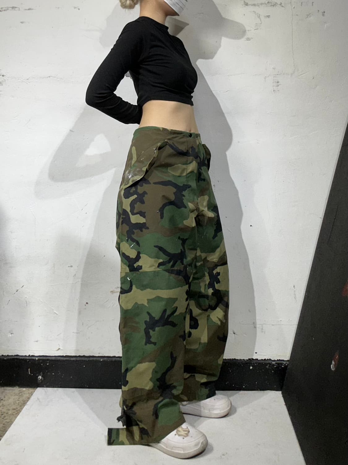 빈티지 카키 밀리터리 미군 카모 오버 트라우저 전투복 바지 미군 팬츠  상품이미지1