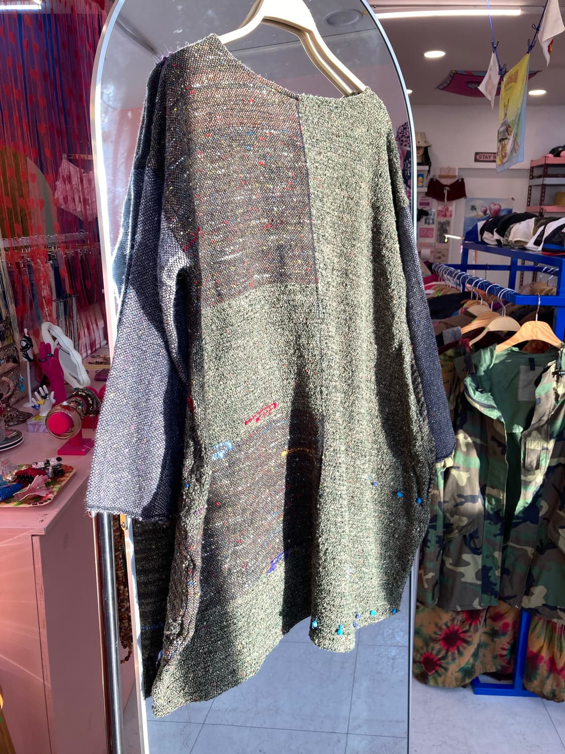 그런지 카키 니트 원피스 상품이미지5