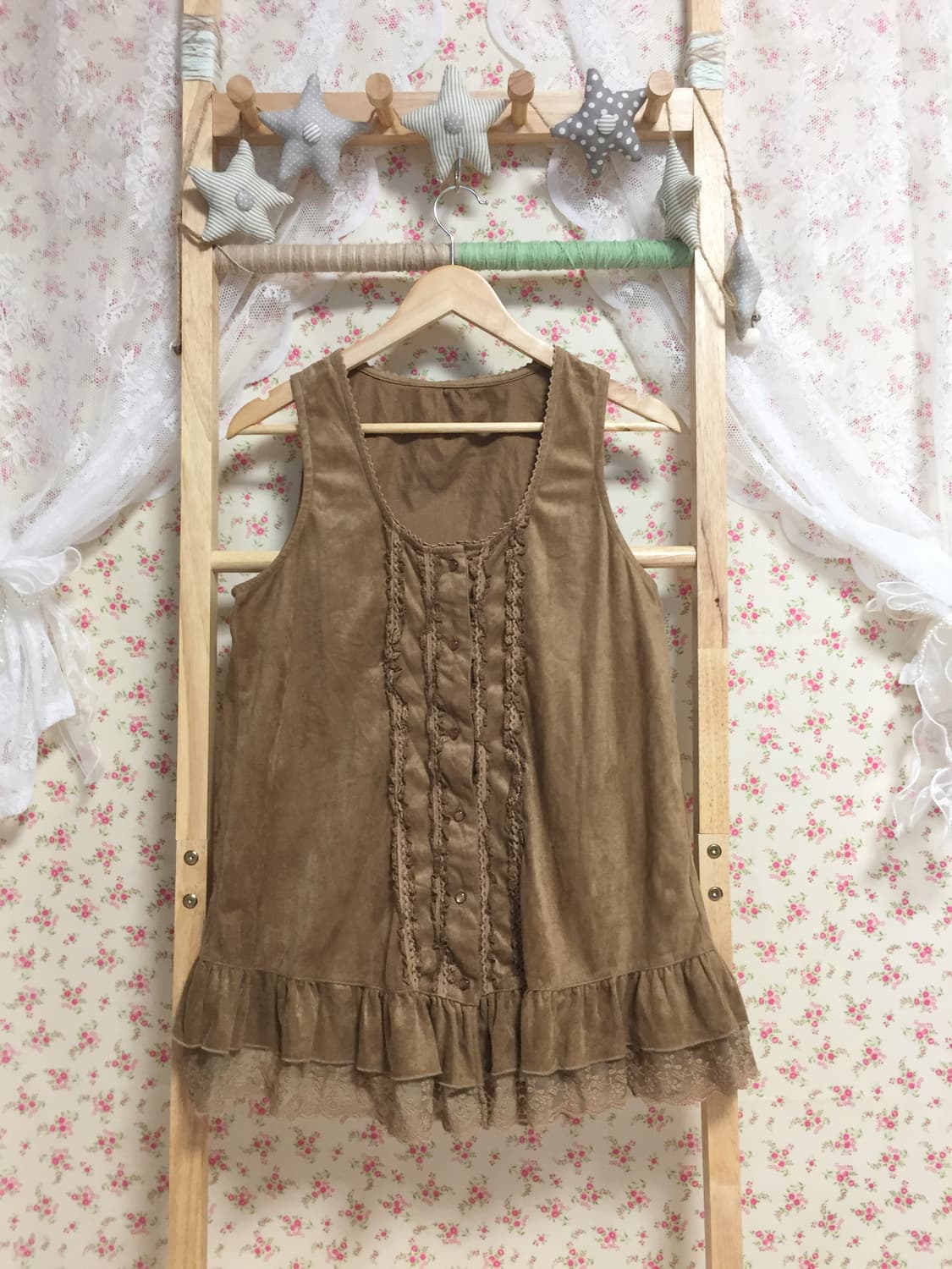 빈티지 모리걸 브라운 레이스 베스트 상품이미지4