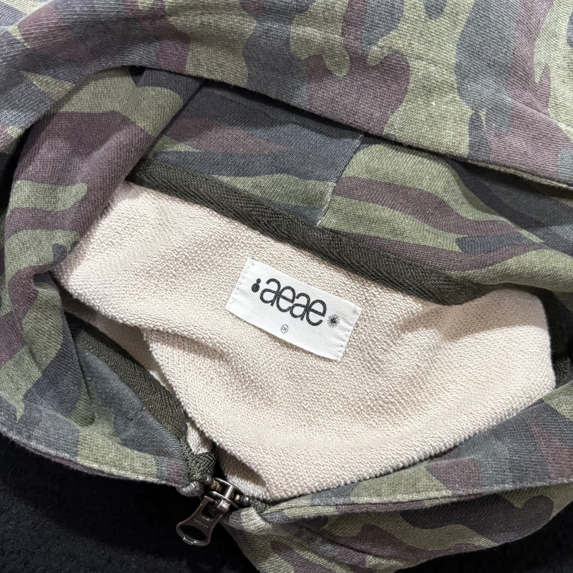 OS aeae 에이이에이이 카모 그린 후드집업 상품이미지3