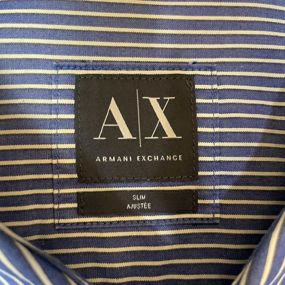 아르마니 익스체인지 스트라이프 슬림 원포켓 긴팔 셔츠 상품이미지6