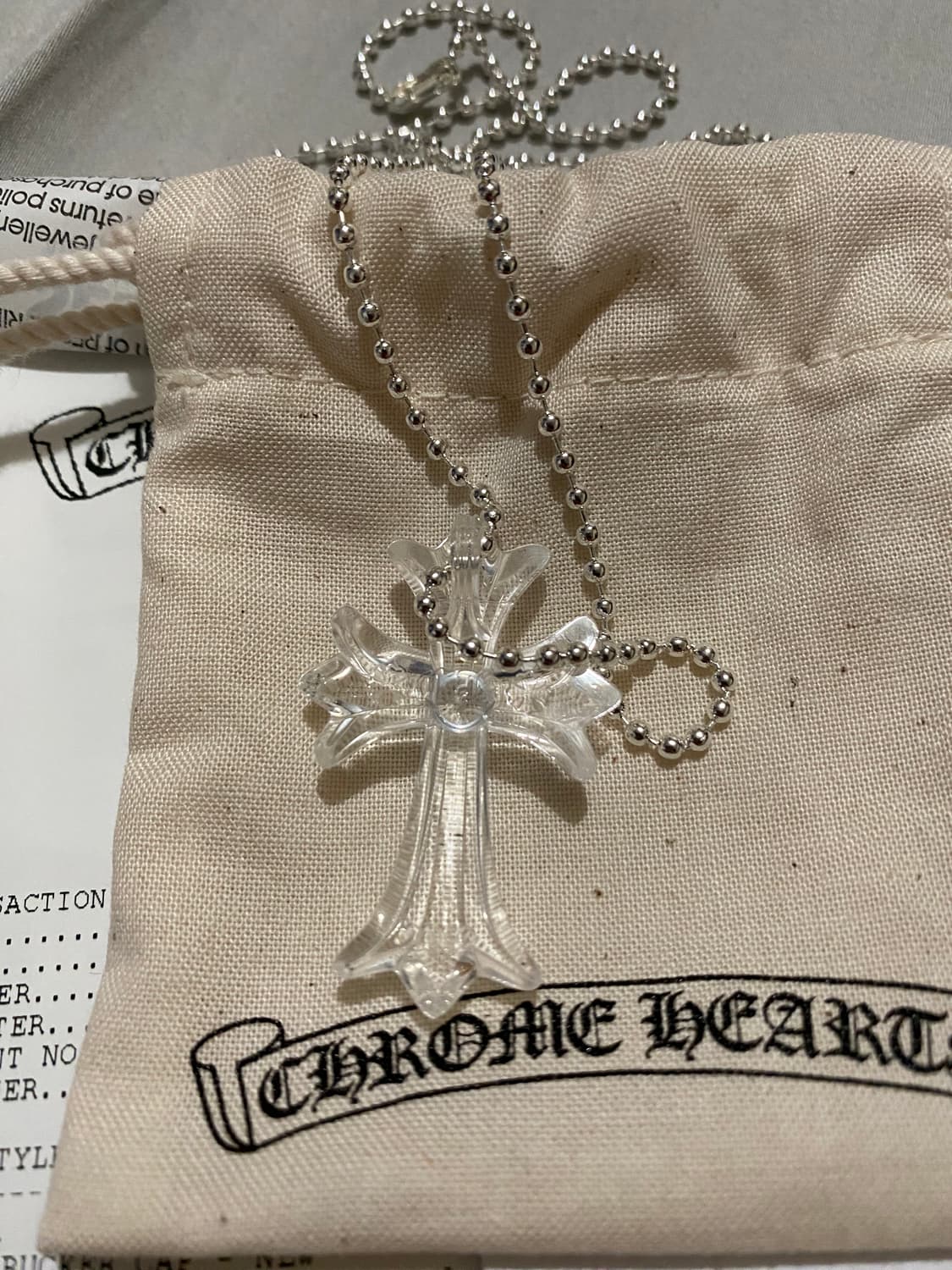 [OS] 크롬하츠 실리크롬 CH 크로스 볼체인 목걸이 2025 클리어 상품이미지2