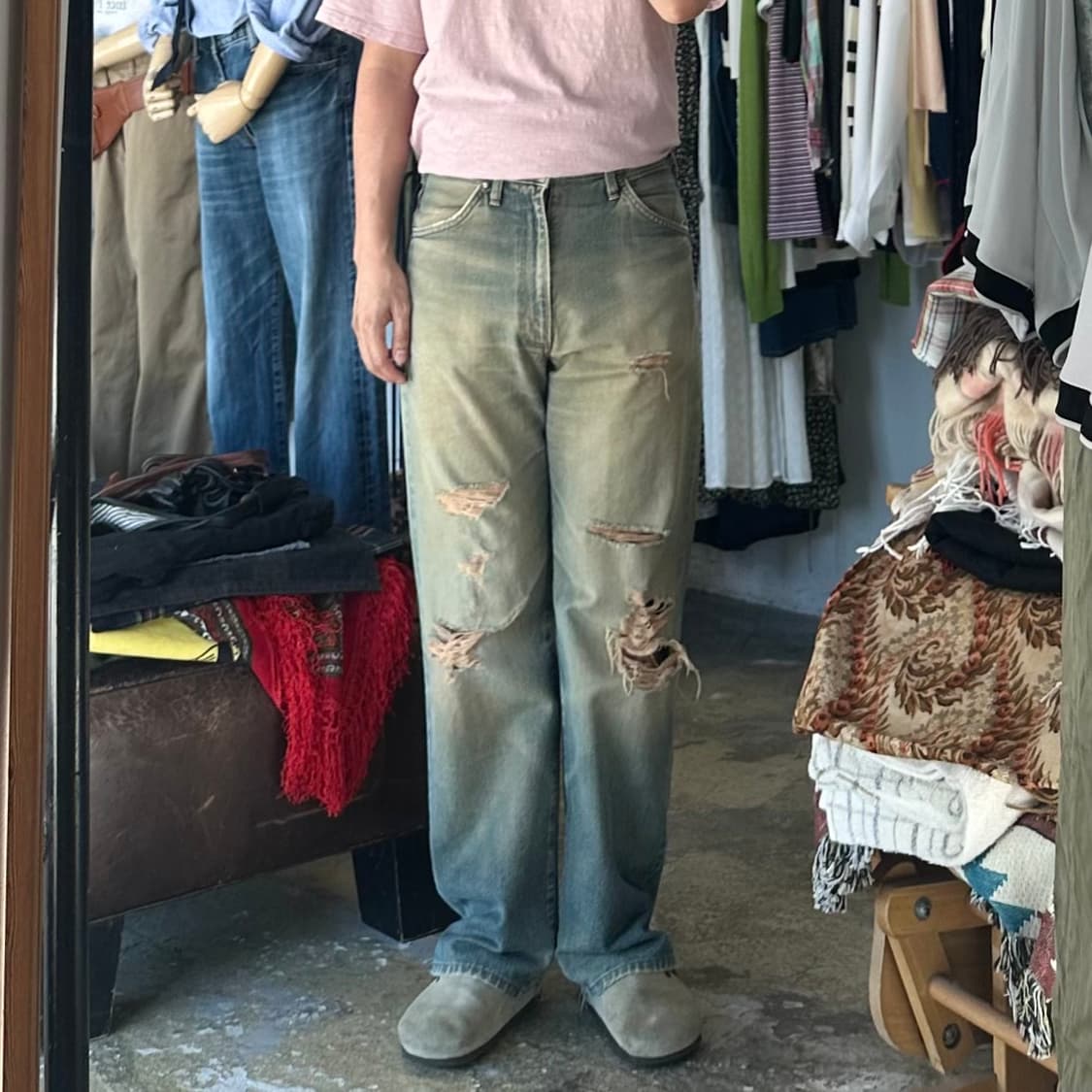 (착용컷) 90's Wrangler BLUE BELL 셀비지 진 29.5 상품이미지3