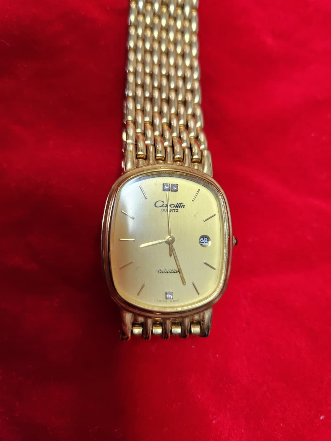빈티지 Corallin 금장 쿼츠 시계 상품이미지2