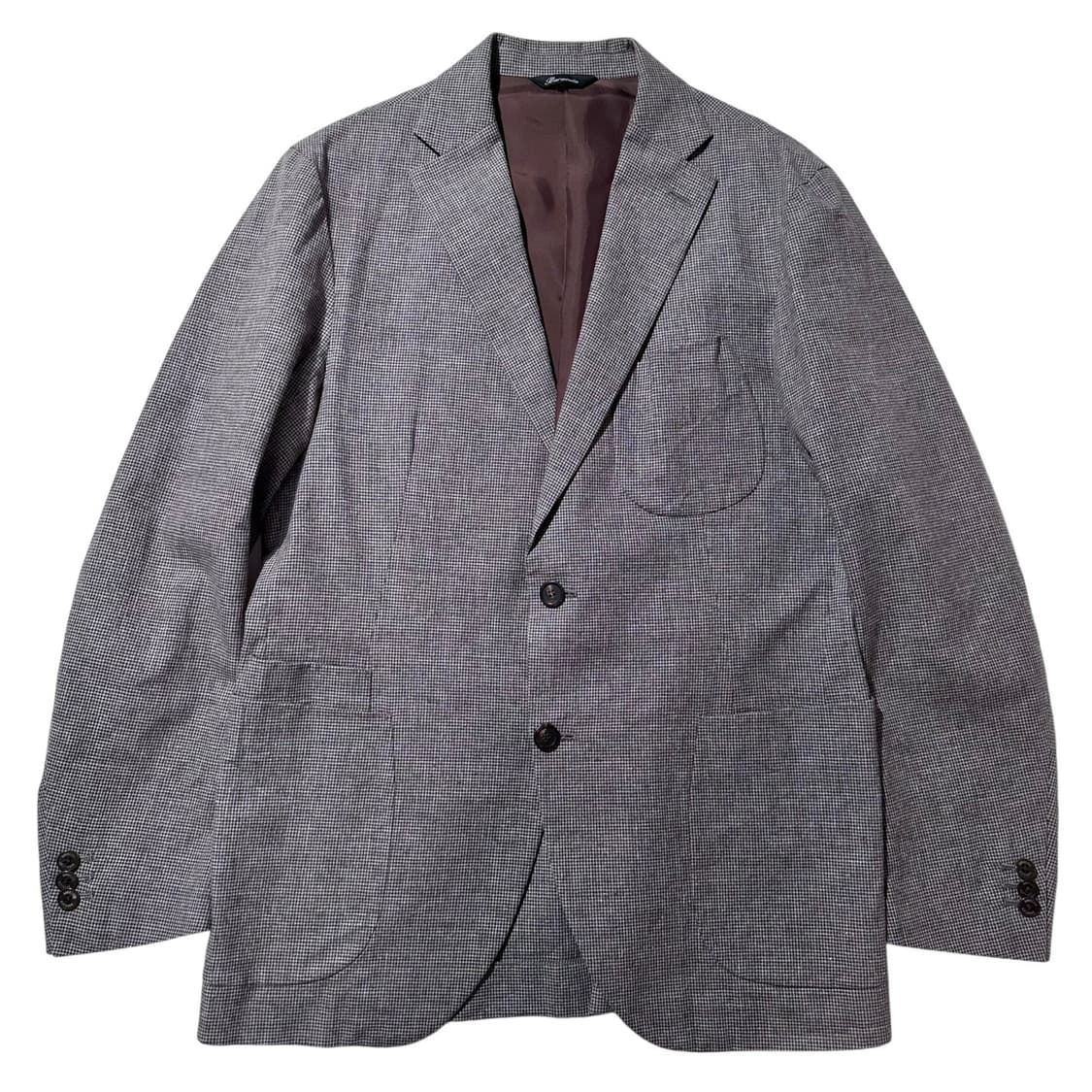 바라쿠타 린넨 코튼 하운드투스 체크 싱글 2B 블레이저 자켓 상품이미지1