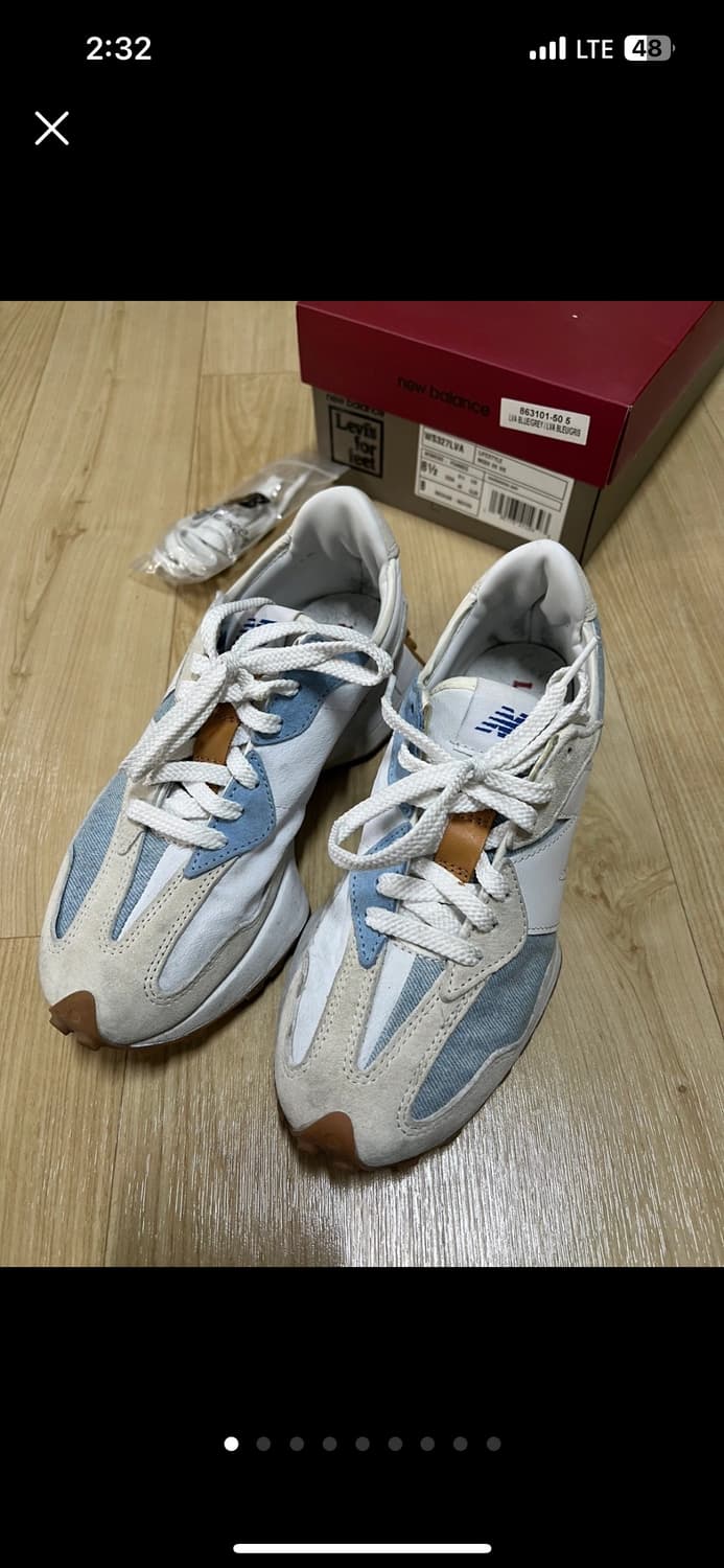 뉴발란스 327 리바이스 콜라보 데님 연청 - 8.5사이즈 상품이미지1