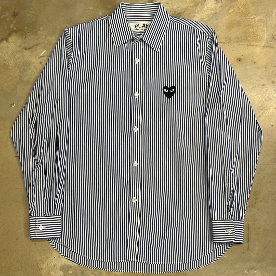 🫶🏻 꼼데가르송 Black 하트 와펜 스트라이프 셔츠 🫶🏻 상품이미지1