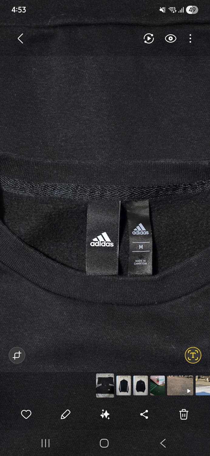 아디다스 삼선 맨투맨 블랙 M 상품이미지3