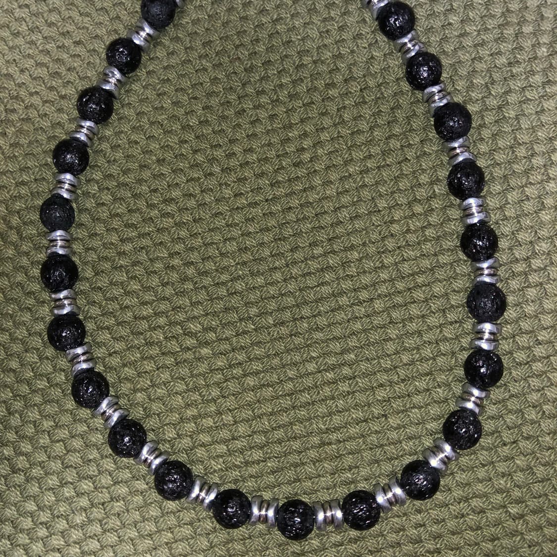 [hand made] 심플 블랙&실버 비즈 목걸이 상품이미지3