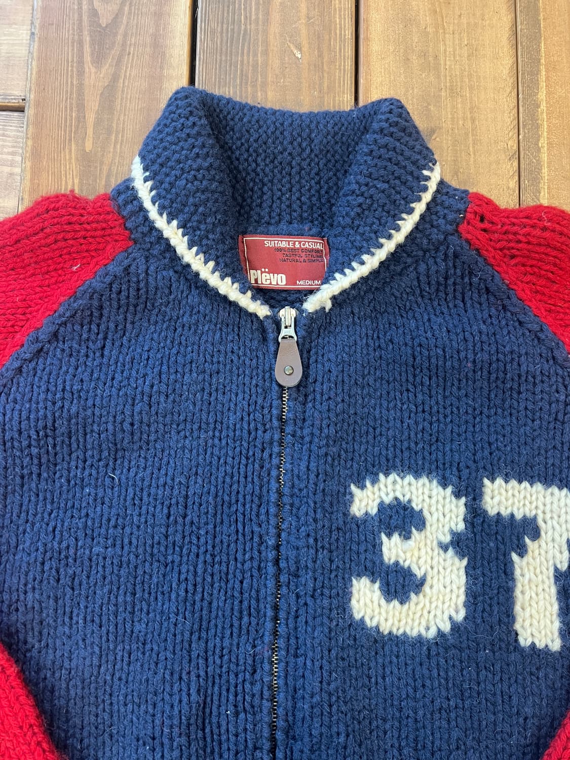 레드 앤 블루 니트 울 집업 상품이미지8