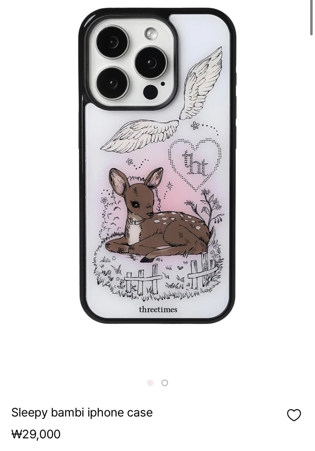 쓰리타임즈 아이폰 16 플러스 케이스 sleepy bambi 슬리피 밤비 상품이미지1