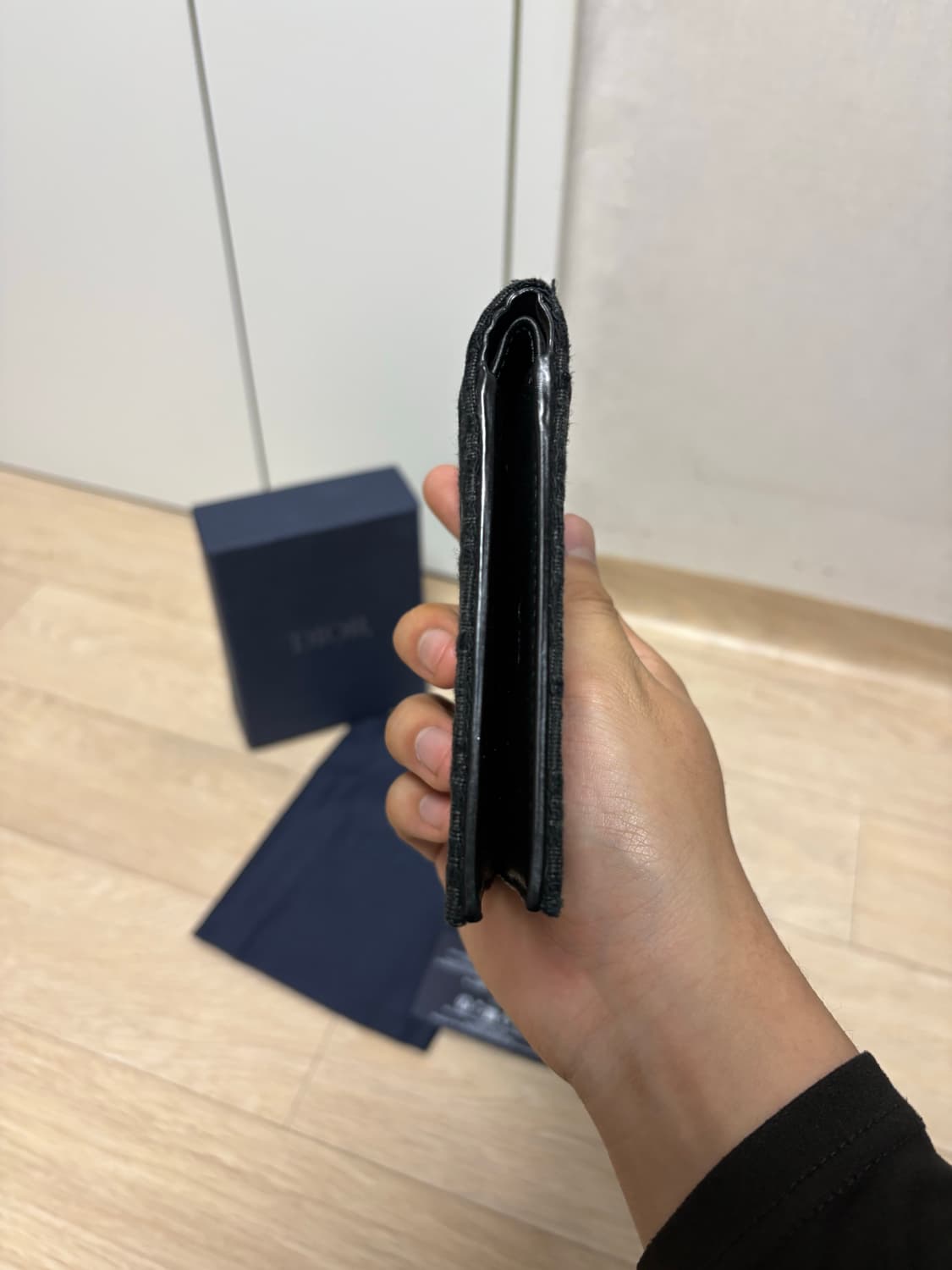 (26ss) 디올 오블리크 반지갑 블랙 상품이미지6