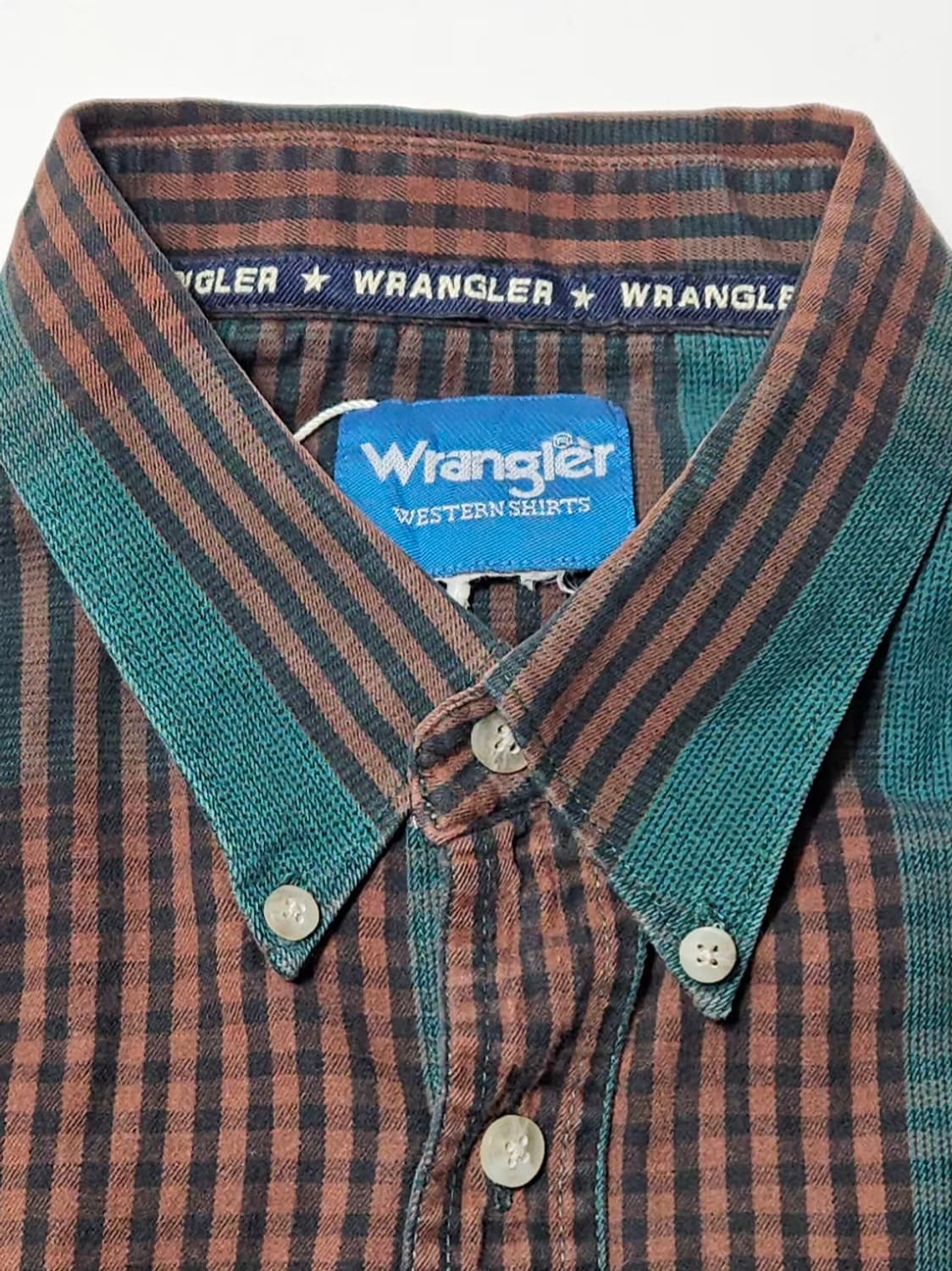1990's 랭글러 웨스턴 웨어 셔츠 체크셔츠 XL 상품이미지4