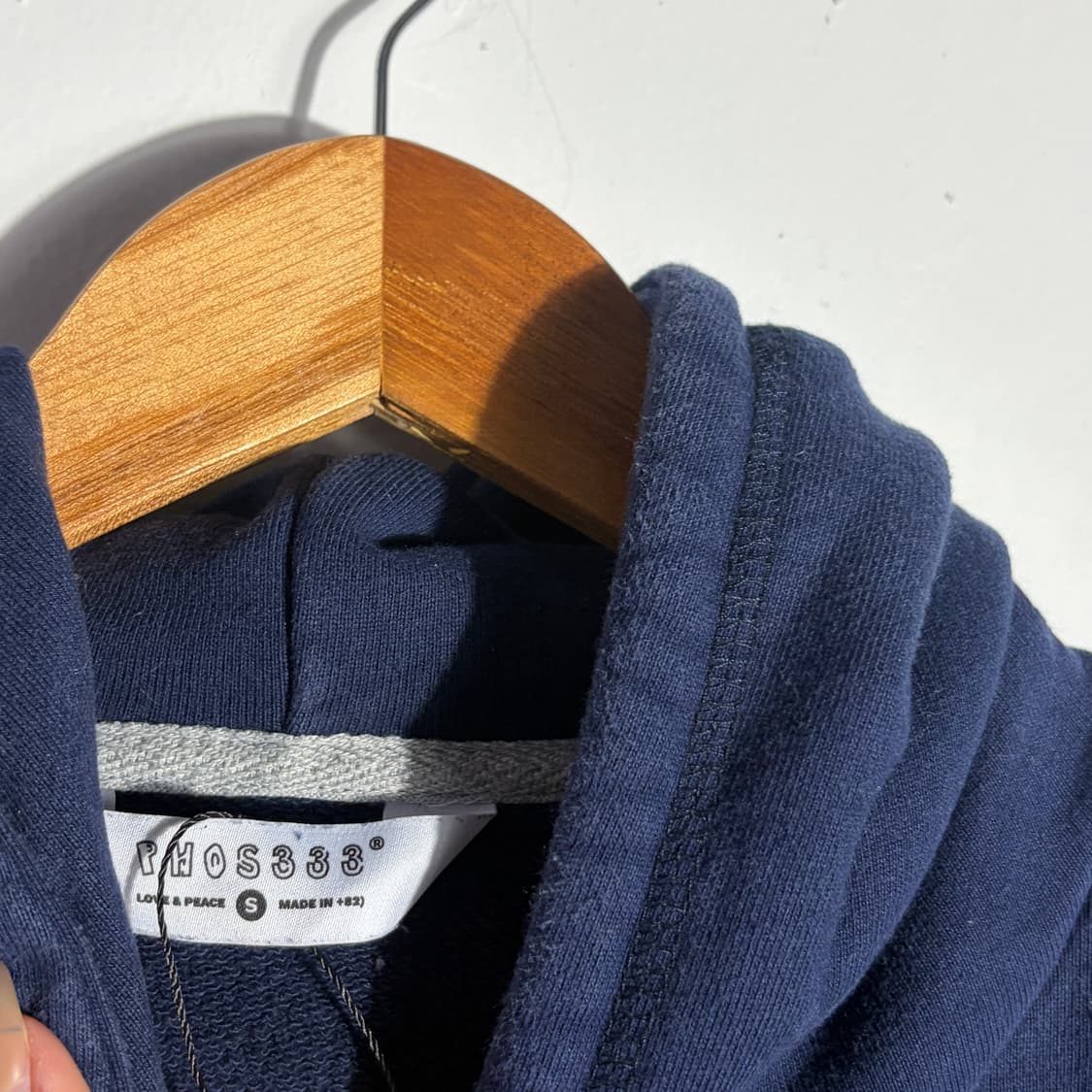 포스333 네이비 블루 후드티 (무료배송) 상품이미지3