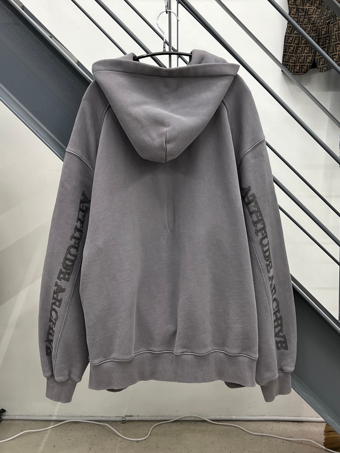 시스템옴므 자수/프린팅 오버핏 후드 티셔츠 상품이미지3