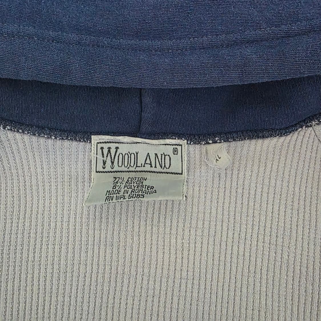 [L] 70-80s 빈티지 우드랜드 써멀 더블페이스 트래쉬드 후드집업 상품이미지7