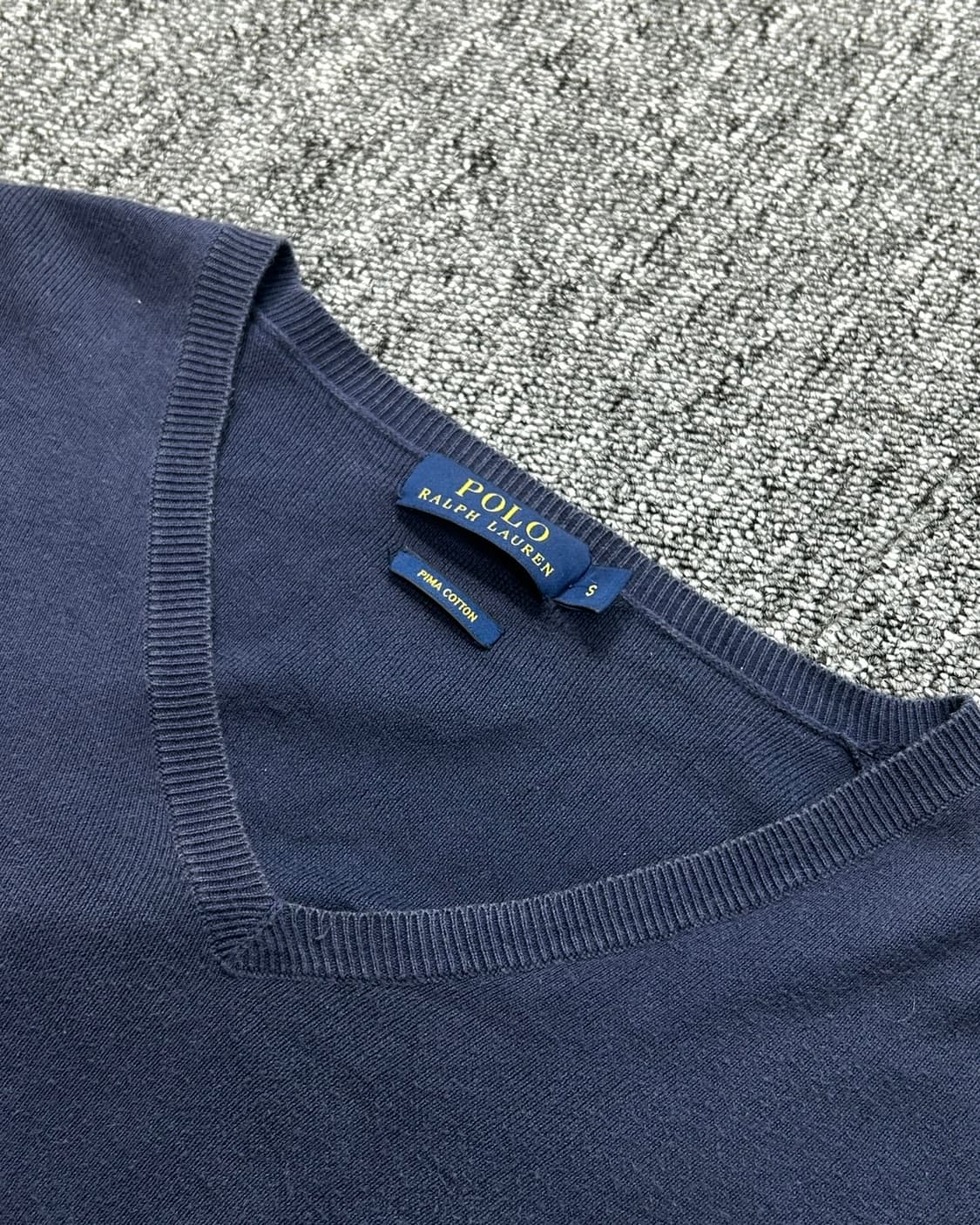 폴로 랄프로렌 네이비 피마코튼 브이넥 니트  상품이미지6